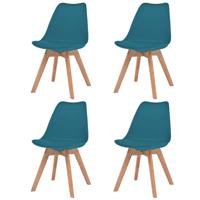 Eetkamerstoelen 4 st kunststof turquoise