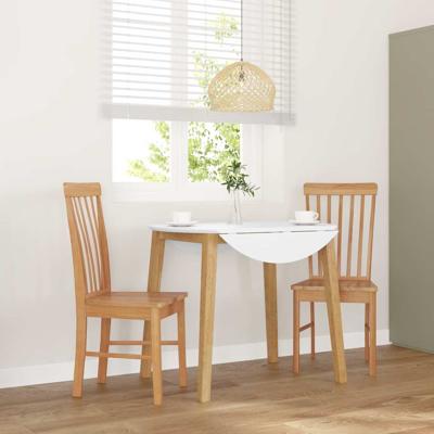 Eetkamerstoelen met kussens 2 st massief hout rubber