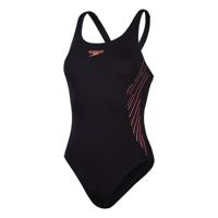 Speedo eco+ placem muscleback zwart/rood dames