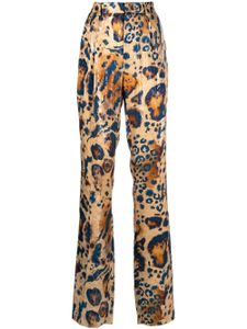 Roberto Cavalli pantalon droit à imprimé animalier - Marron