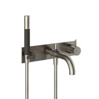 Hotbath Cobber Afbouwdeel - Inbouw Douche/Badmengkraan - Automatische Omstelinrichting met Doucheslang en Handdouche - Geborsteld RVS 316