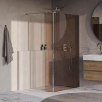 Brauer Oblivion - Inloopdouche - Brons Glas - 120 x 200 cm - met Zijwand 30 cm - incl. Glascoating - Chroom