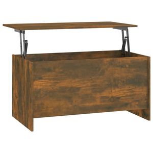 The Living Store Salontafel Lift-top - Gerookt Eiken - Bewerkt Hout - 102 x 55.5 x 52.5 cm