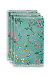 Pip Studio Gastendoek Set/3 Les Fleurs Groen 30x50 cm