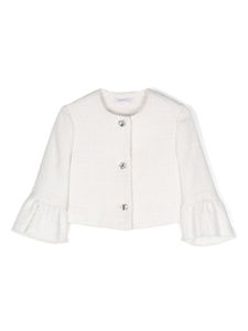 Monnalisa veste en tweed à boutonnière - Blanc