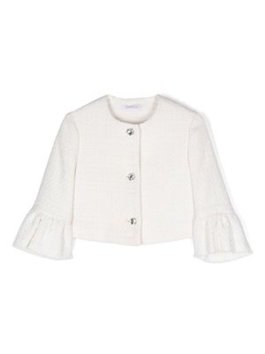 Monnalisa veste en tweed à boutonnière - Blanc