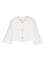 Monnalisa veste en tweed à boutonnière - Blanc