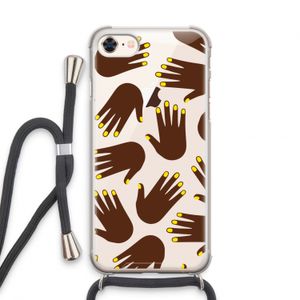 Hands dark: iPhone 8 Transparant Hoesje met koord