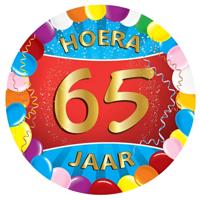 Bierviltjes 65 jaar - 25x stuks - multicolor - verjaardag/feest - feestartikelen
