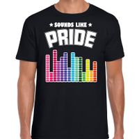 Gay Pride shirt - sounds like pride - regenboog - heren - zwart - thumbnail