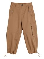 Brunello Cucinelli Kids pantalon ample à poches cargo - Marron - thumbnail