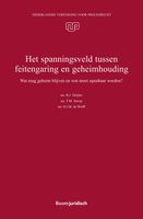 Het spanningsveld tussen feitengaring en geheimhouding - B.J. Drijber, T.M. Snoep, D.J.B. de Wolff - ebook