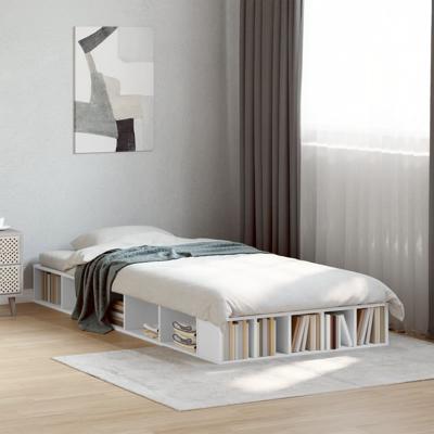 Bedframe bewerkt hout wit 75x190 cm