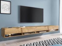 TV-meubel ACAPULCO 4 klapdeuren 280 cm wotan eik met led - thumbnail