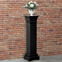 VidaXL Plantenstandaard klassieke zuil vierkant 17x17x66 cm mdf zwart