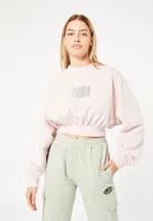Couture Club Wave Reflective Logo Cropped Sweater Dames Roze - Maat XL - Kleur: Roze | Soccerfanshop