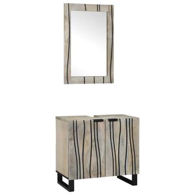 Badkamermeubelset met plank 2 pcs Wit 62 x 33 x 58 cm