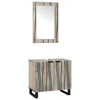 Badkamermeubelset met plank 2 pcs Wit 62 x 33 x 58 cm