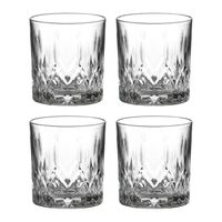 LAV whisky/water/drinkglazenA Odin - gedecoreerd glas - 4x stuks - 330 ml - Drinkglazen