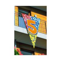 Mega decoratie vlag 5 jaar 90 x 150 cm - thumbnail