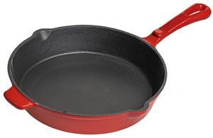 Blackwell Skillet - Koekenpan - Gietijzer - Rood - ø 26 cm - zonder anti-aanbaklaag