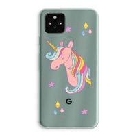 Roze eenhoorn: Google Pixel 5a 5G Transparant Hoesje