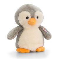 Keel Toys pluche pinguin knuffel grijs/wit 14 cm - thumbnail