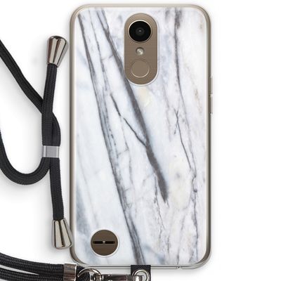 Gestreepte marmer: LG K10 (2017) Transparant Hoesje met koord