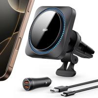 Wireless Car Charger with CryoBoost™ (HaloLock) - Wireless Charger with 36W Adapter