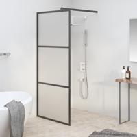 VidaXL Inloopdouchewand 80x195 cm mat esg-glas zwart