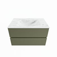 MONDIAZ VICA-DLUX 80cm badmeubel onderkast Army 2 lades. Inbouw wastafel CLOUD midden 1 kraangat, kleur Opalo. MONDIAZ VICA-DLUX 80cm badmeubel onderkast Army 2 lades. Inbouw wastafel CLOUD midden 1 kraangat, kleur Opalo.