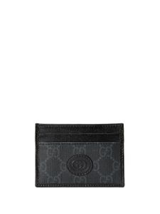 Gucci porte-cartes en toile GG à patch logo - Noir