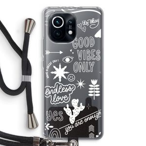 Good vibes: Xiaomi Mi 11 Transparant Hoesje met koord
