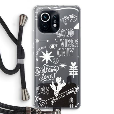 Good vibes: Xiaomi Mi 11 Transparant Hoesje met koord