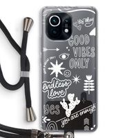 Good vibes: Xiaomi Mi 11 Transparant Hoesje met koord