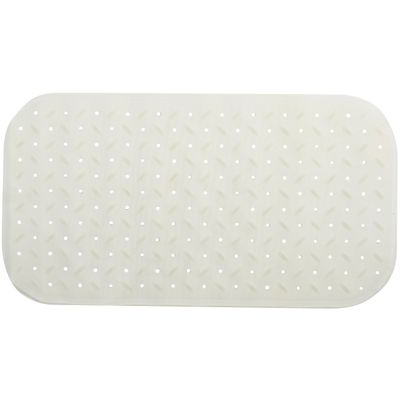 Douche/bad anti-slip mat badkamer - rubber - wit - 36 x 65 cm - rechthoek