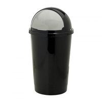 Afvalton bullit - 50 liter - zwart - thumbnail
