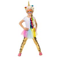 Kinder/meisjes legging/broek - metallic goud - polyester - verkleedkleding - verkleedfeestje