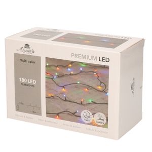 1x Kerstverlichting 180 gekleurde leds met dimmer en timer buiten