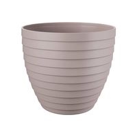 Juypal Hogar Bloempot/plantenpot Florenzia - taupe - kunststof - D15 x H13,2 cm - voor buiten/binnen - Plantenpotten