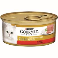 Gold mousse met rund 85g kattenvoer - Gourmet - thumbnail