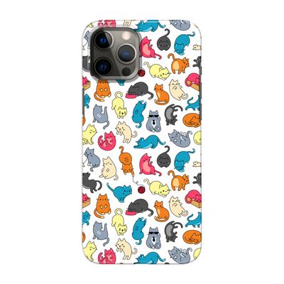 Kleurrijke katten: Volledig geprint iPhone 12 Pro Max Hoesje