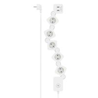 Hama Stekkerdoos 5-voudig USB-A 12W Flexibel Schakelaar 1,4 M Wit