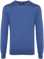 Zegna mélange ribbed jumper - Bleu