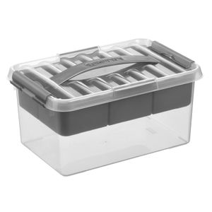 Opberg box/opbergdoos met tray 6 liter 30 x 20 x 14 cm kunststof   -