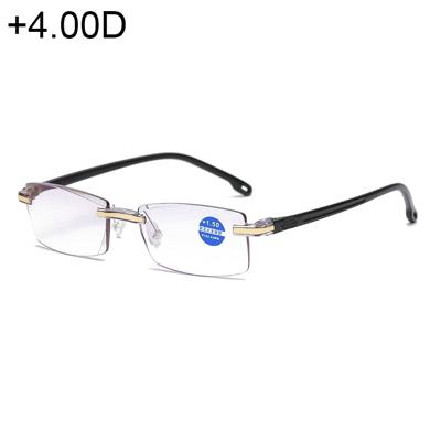 Montuurloze Anti Blue-ray Blue Film lenzen de bril +4.00D(Black)