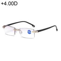 Montuurloze Anti Blue-ray Blue Film lenzen de bril +4.00D(Black)