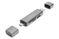 ASSMANN Electronic DA-70886 geheugenkaartlezer Aluminium USB 3.2 Gen 1 (3.1 Gen 1) Type-A/Type-C - thumbnail