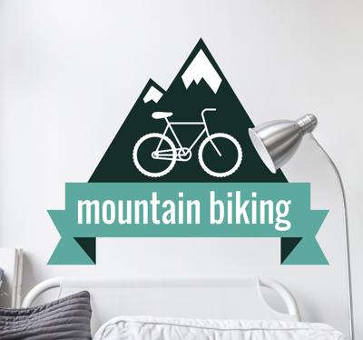 Muursticker Bergen Mountainbike