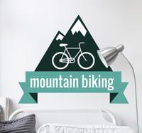 Muursticker Bergen Mountainbike